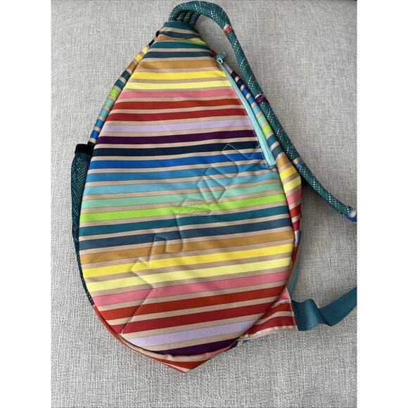 KAVU Rope Sling Backpack Brand EUC Rainbow Stripes FAST SHIPPING Colorful - Picture 8 of 9